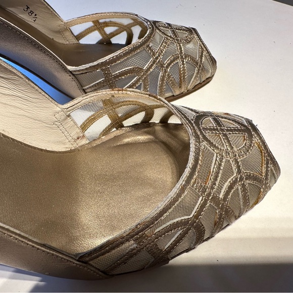 Stuart Weitzman open toe high heels sandals light gold (silver gold), EU 38 1/2 - Picture 10 of 16